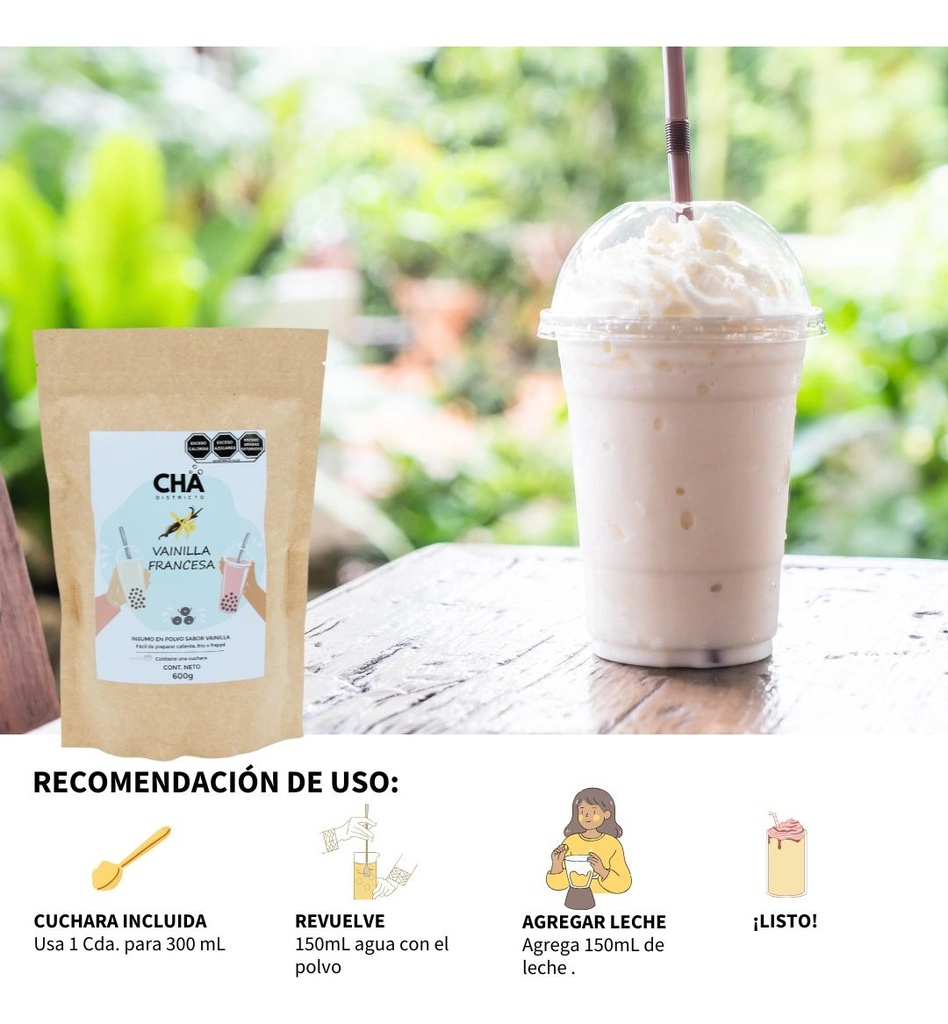 Base Para Frappé Sabor Vainilla Francesa 600g - Cremoso