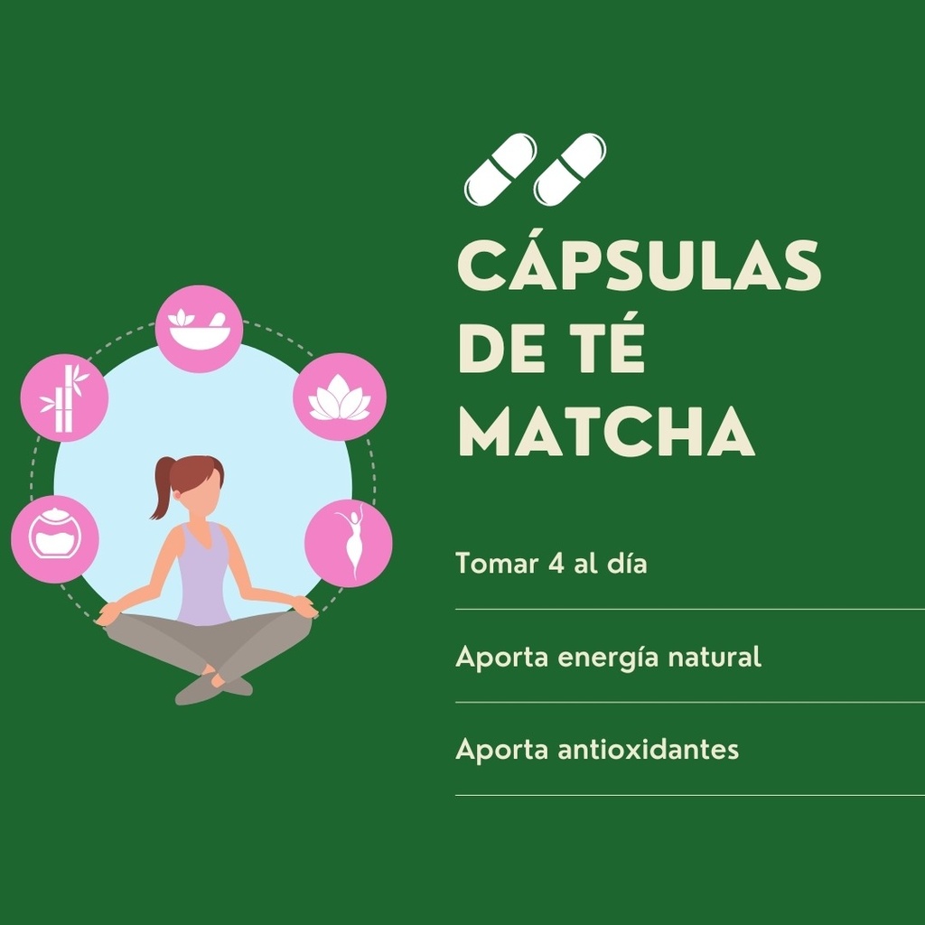 Cápsulas De Té Verde Matcha Orgánico 120 Cápsulas Veganas