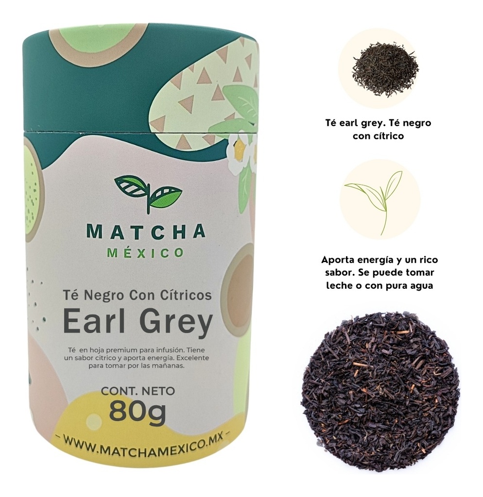 Té Negro Earl Grey 80g Para Infusión Para Digestion Energía