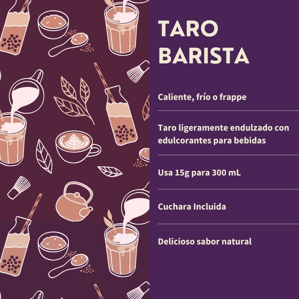 Taro Para Bebidas 200g Sin Azúcar Refinada Ni Lácteos