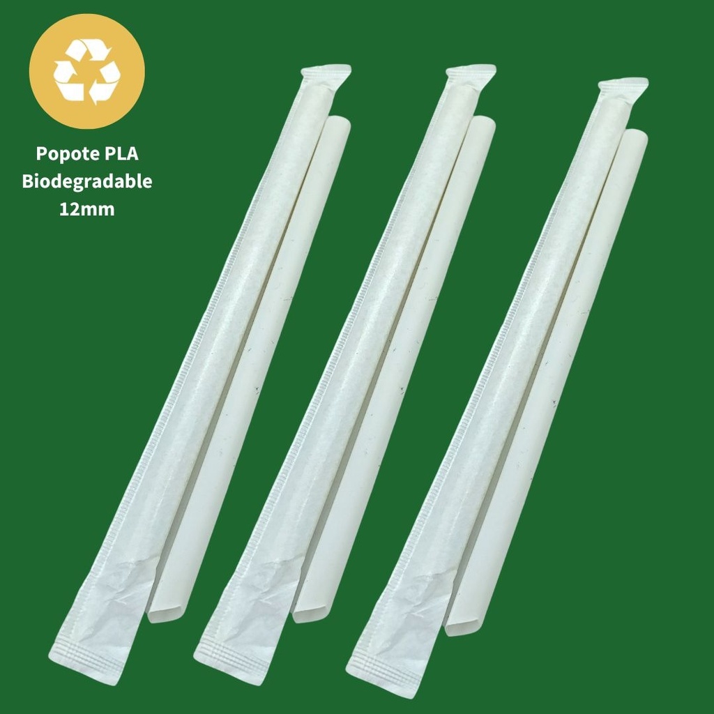 Popotes Desechables Estuchado Individualmente 6 y 12 mm