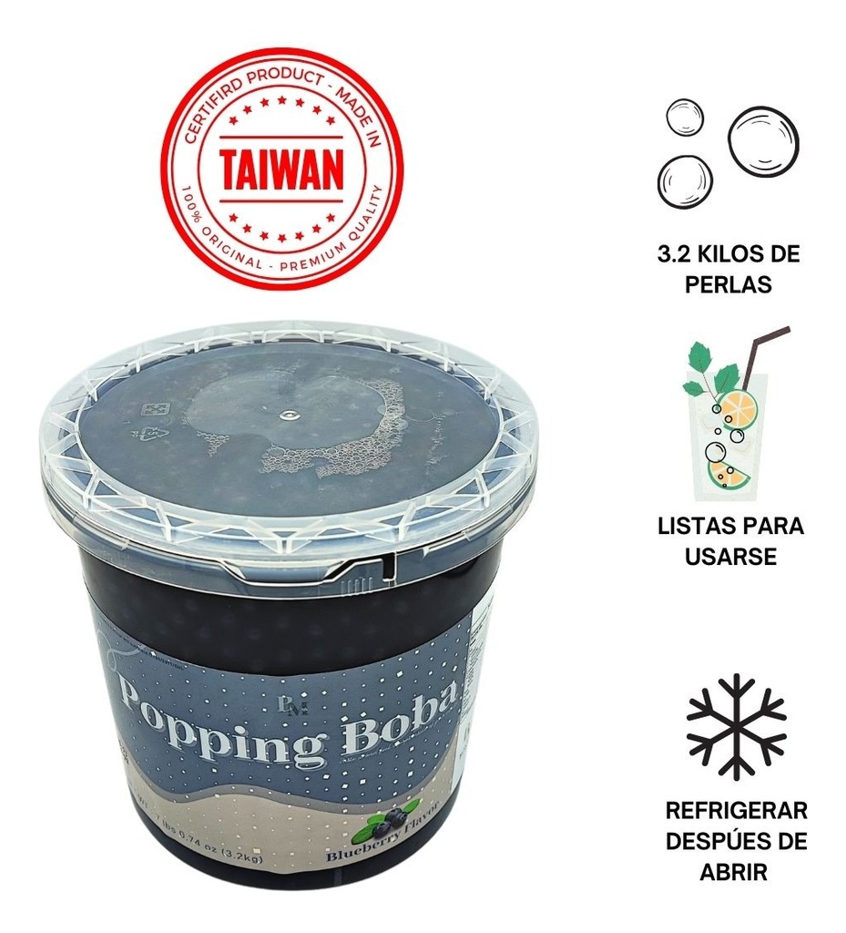 Perlas Explosivas Mora Azul 3.2 Kg Para Toppings O Sodas