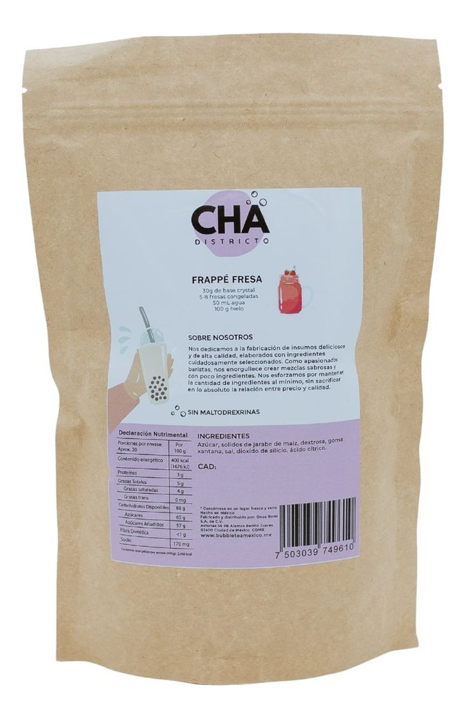 Base Crystal 1kg Para Frappés De Fruta - Sin Sabor