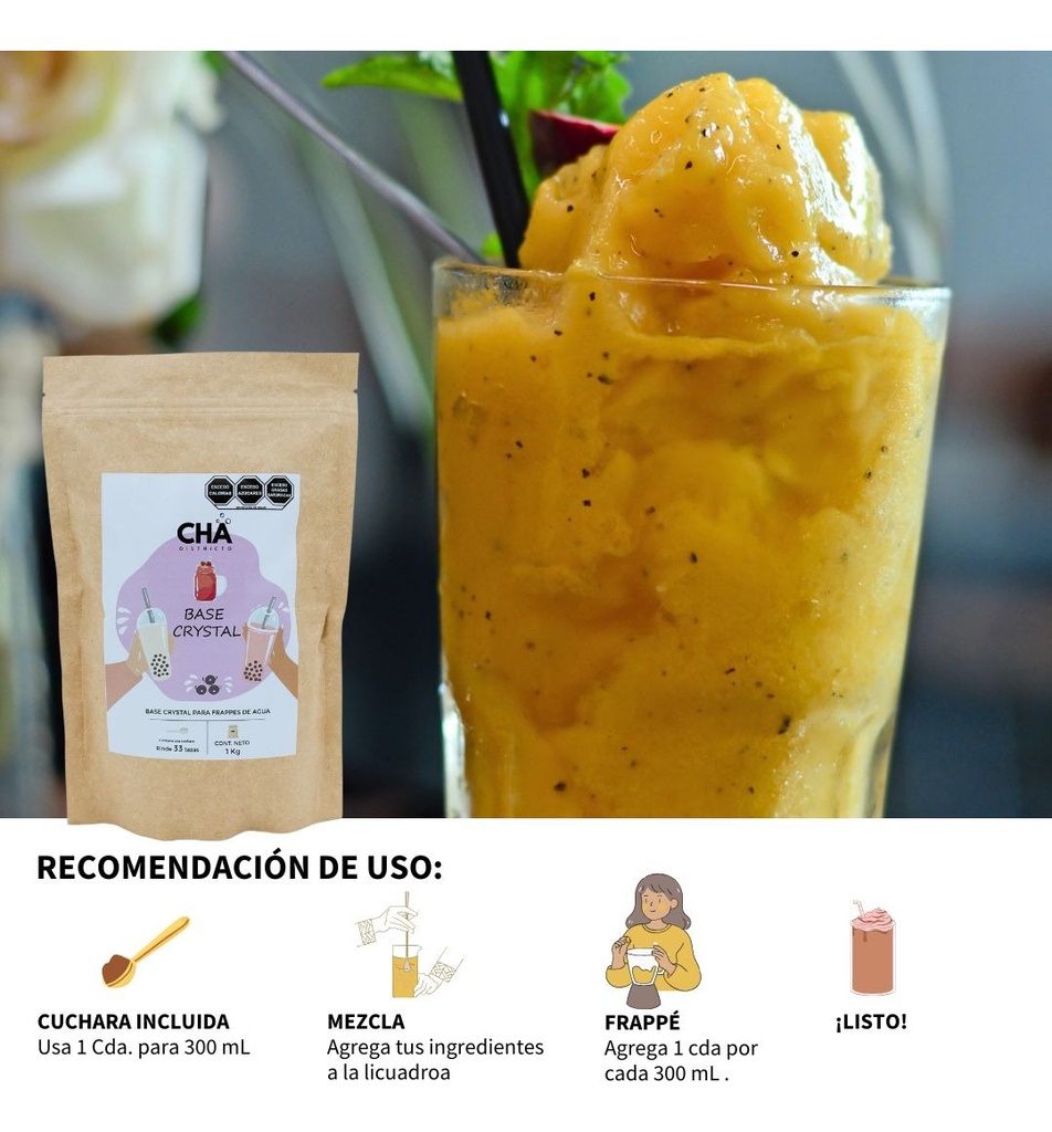 Base Crystal 1kg Para Frappés De Fruta - Sin Sabor