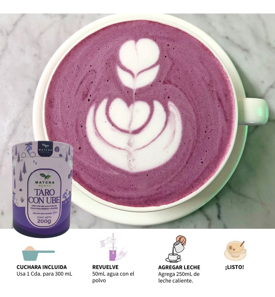 Taro Morado 200g Para Bebidas Y Postres Con Cuchara Incluida