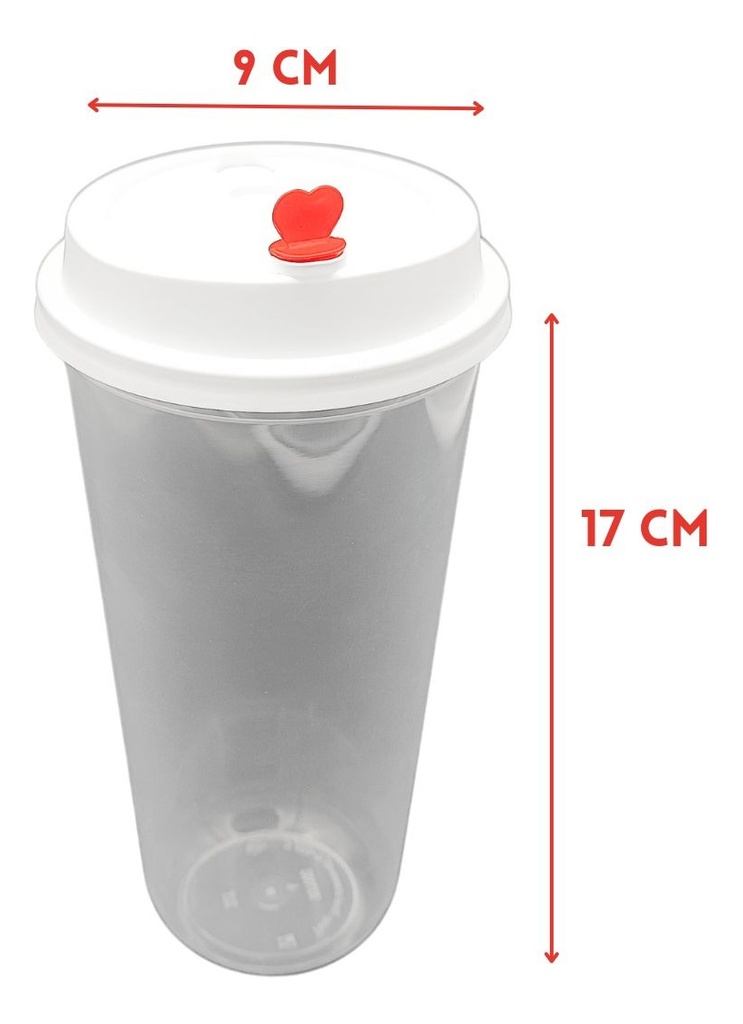 Vasos Con Tapa PP 90mm Corazon