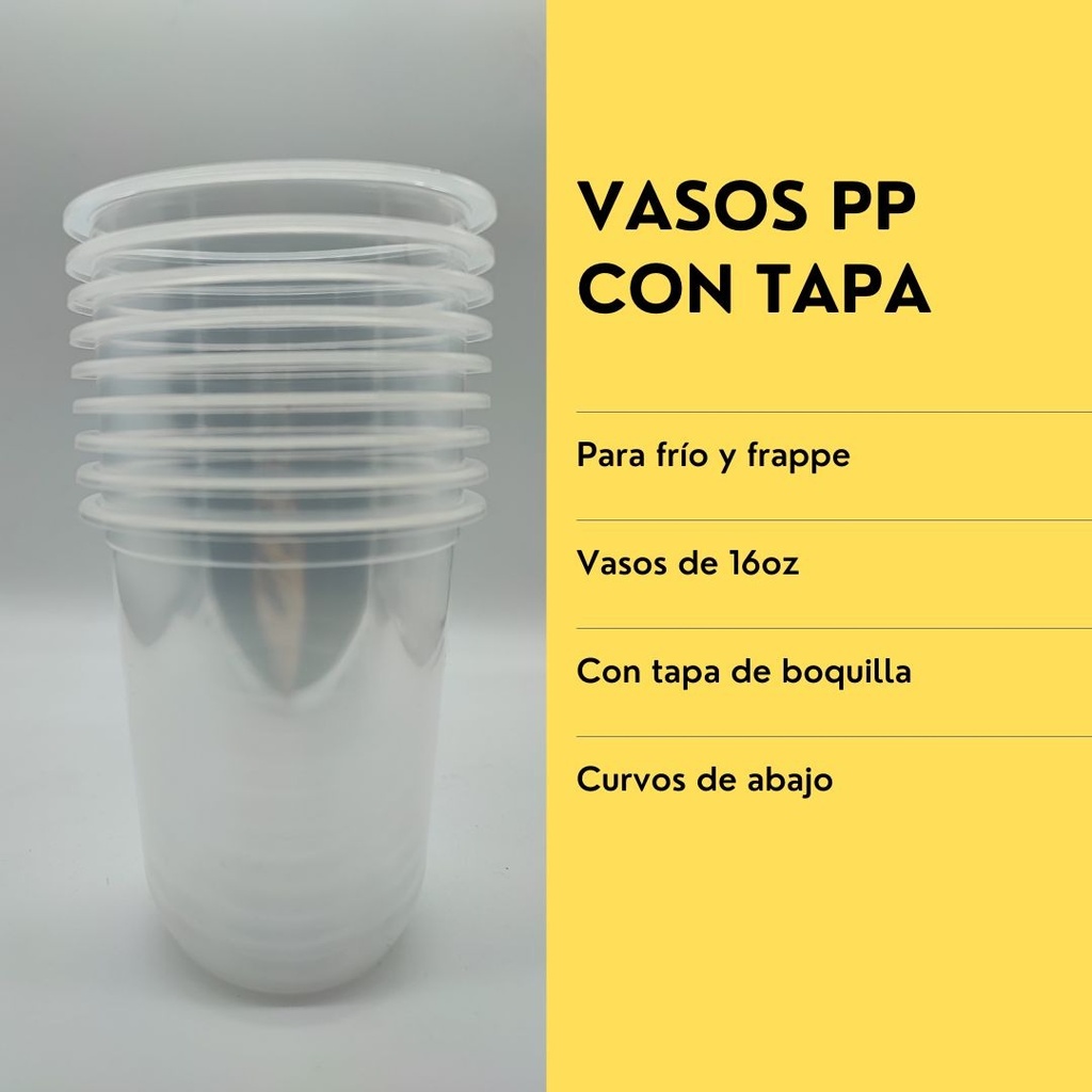 Vasos Con Tapa PP 95mm
