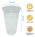 Vasos Curvos Pp 16 Oz 450 Ml Con Tapa Boquilla 200 Pzas