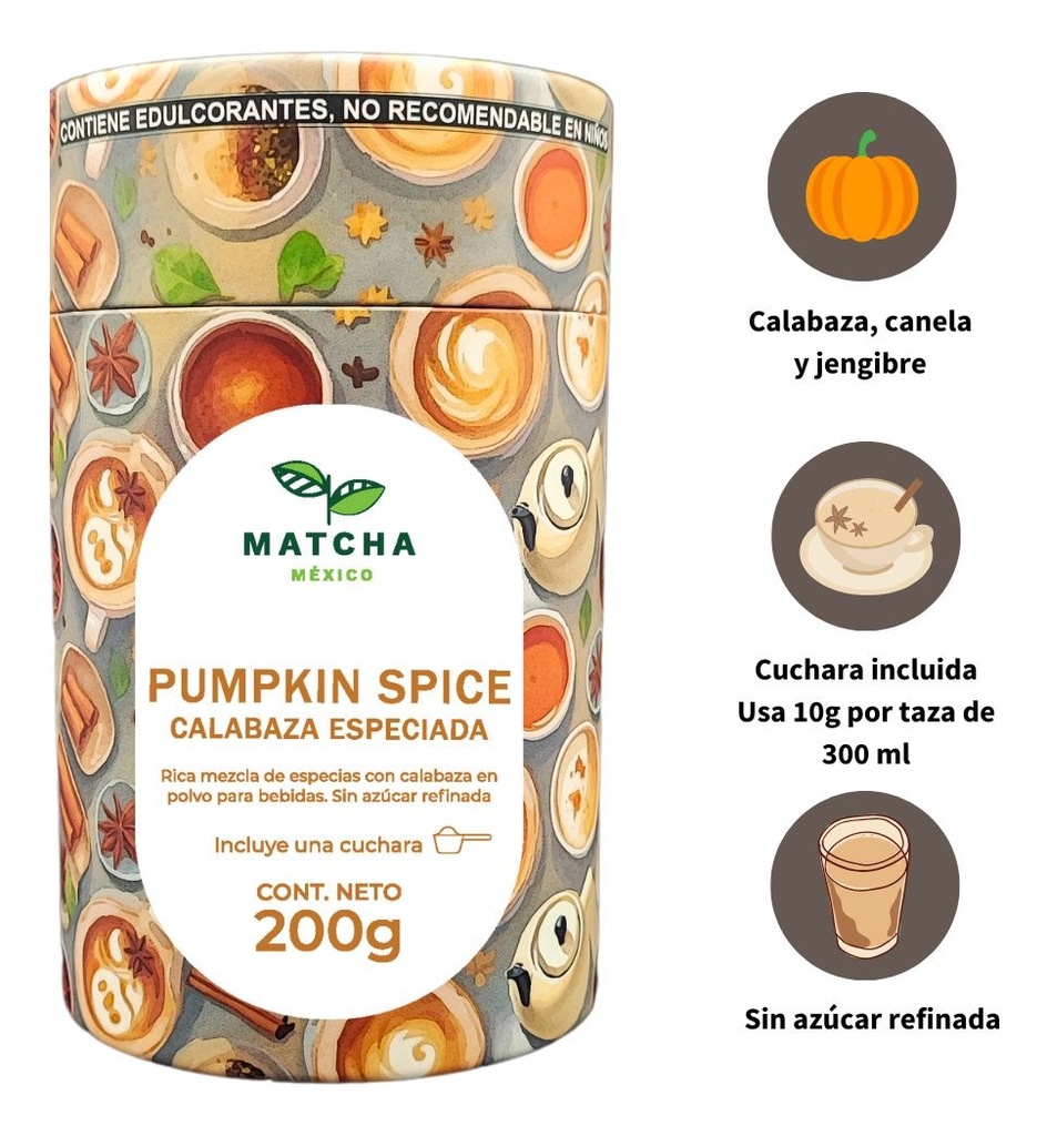 Matcha México Pumpkin Spice 200g Sin Azúcar