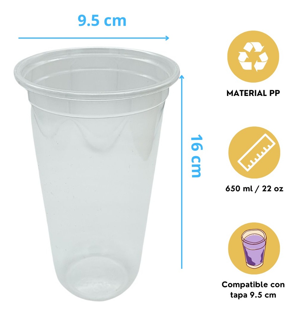 Vasos Curvos Pp 16 Oz 450 Ml Con Tapa Boquilla 500 Pzas