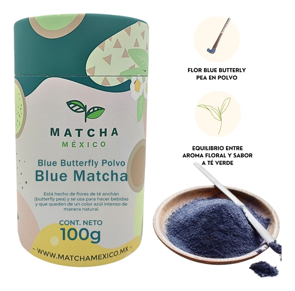 Blue Matcha 100g Pinta Tus Bebidas Con Té Azul 100% Natural