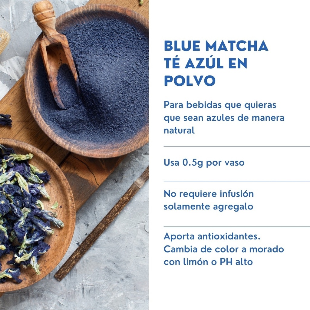 Blue Matcha 100g Pinta Tus Bebidas Con Té Azul 100% Natural