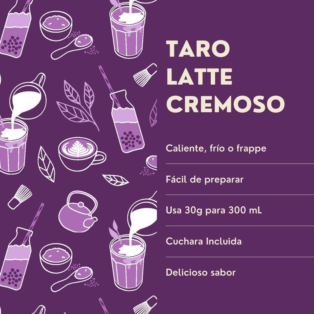 Taro Original Bubble Tea 600g Mezcla En Polvo