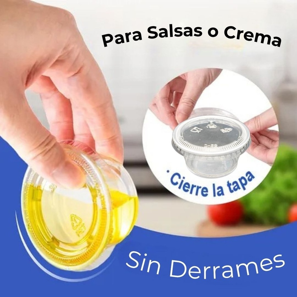 Salsero 2oz /  60ml Con Tapa Souffle Desechable  1200 Piezas