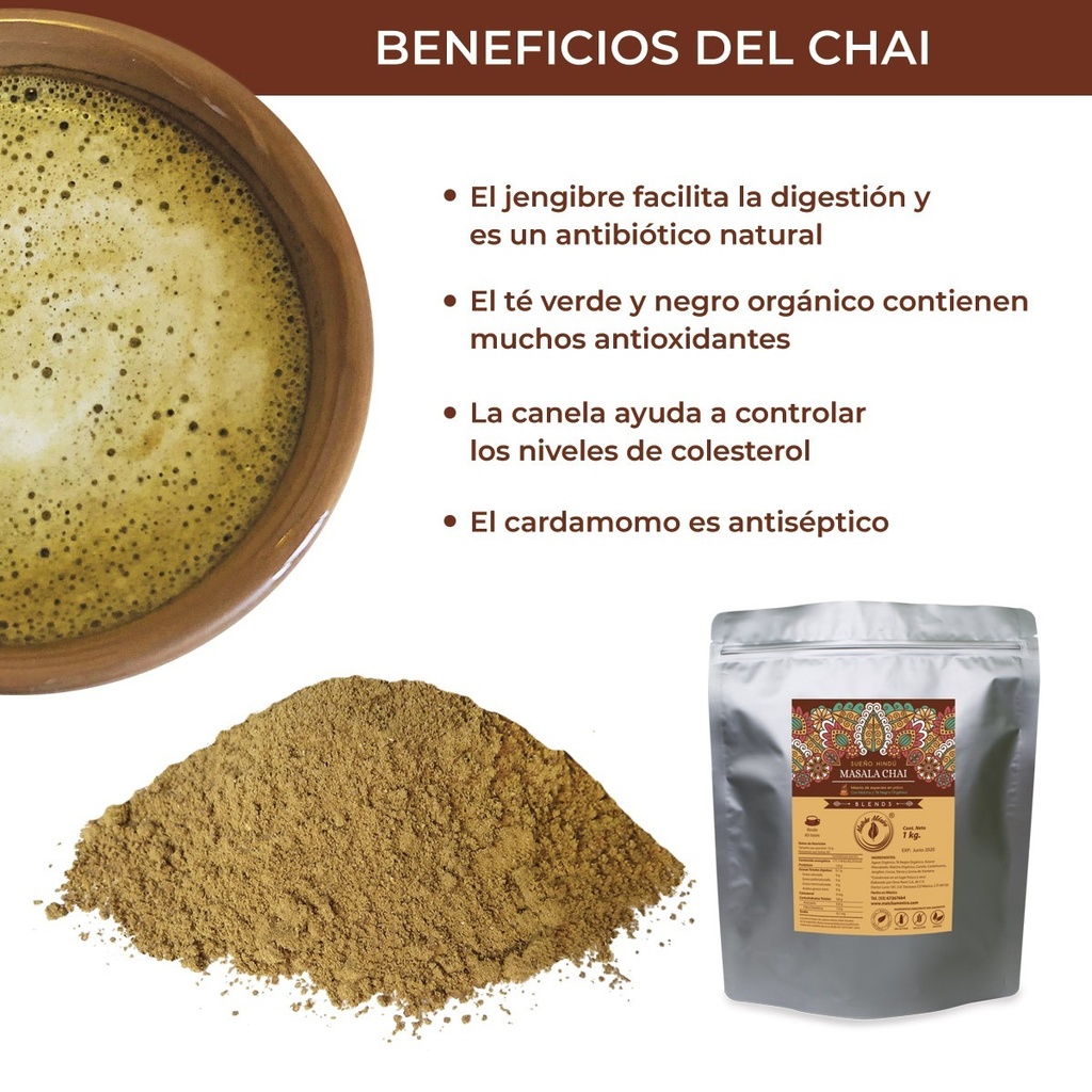 Chai En Polvo Con Matcha 1kg - Para 80 Tazas