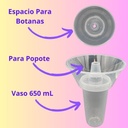 Vasos Con Bowl 200 Pzs Botanero Para Papas Y Resfresco 650ml Gris
