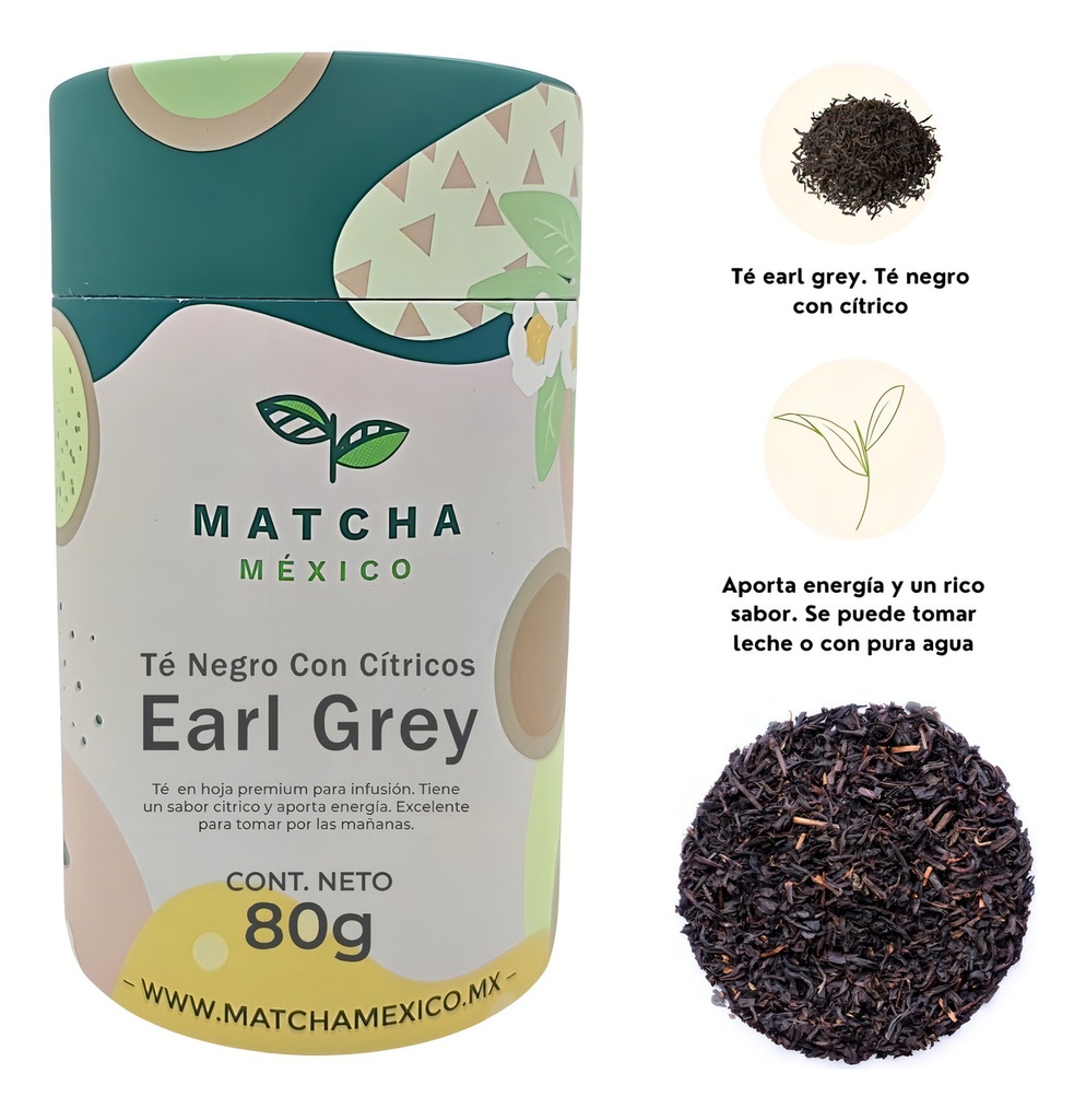 Té Negro Earl Grey 80g Para Infusión Para Digestion Energía