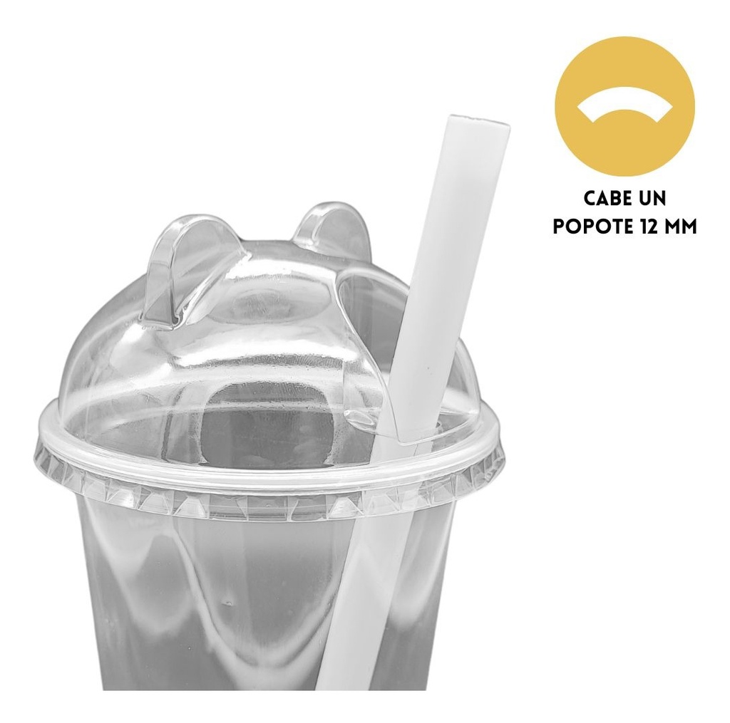 Vasos Curvos Pp 16 Oz 450 Ml Con Tapa Boquilla 500 Pzas