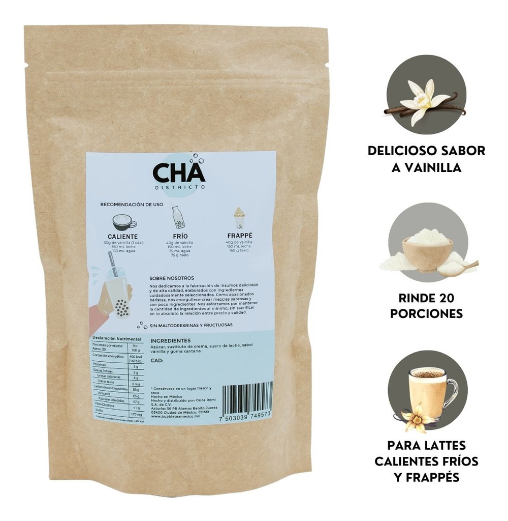 Base Para Frappé Sabor Vainilla Francesa 600g - Cremoso