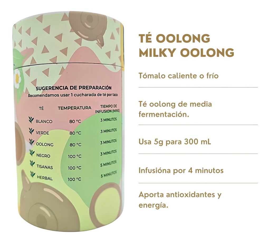 Té Milky Oolong 80g Para Infusión Aporta Antioxidantes