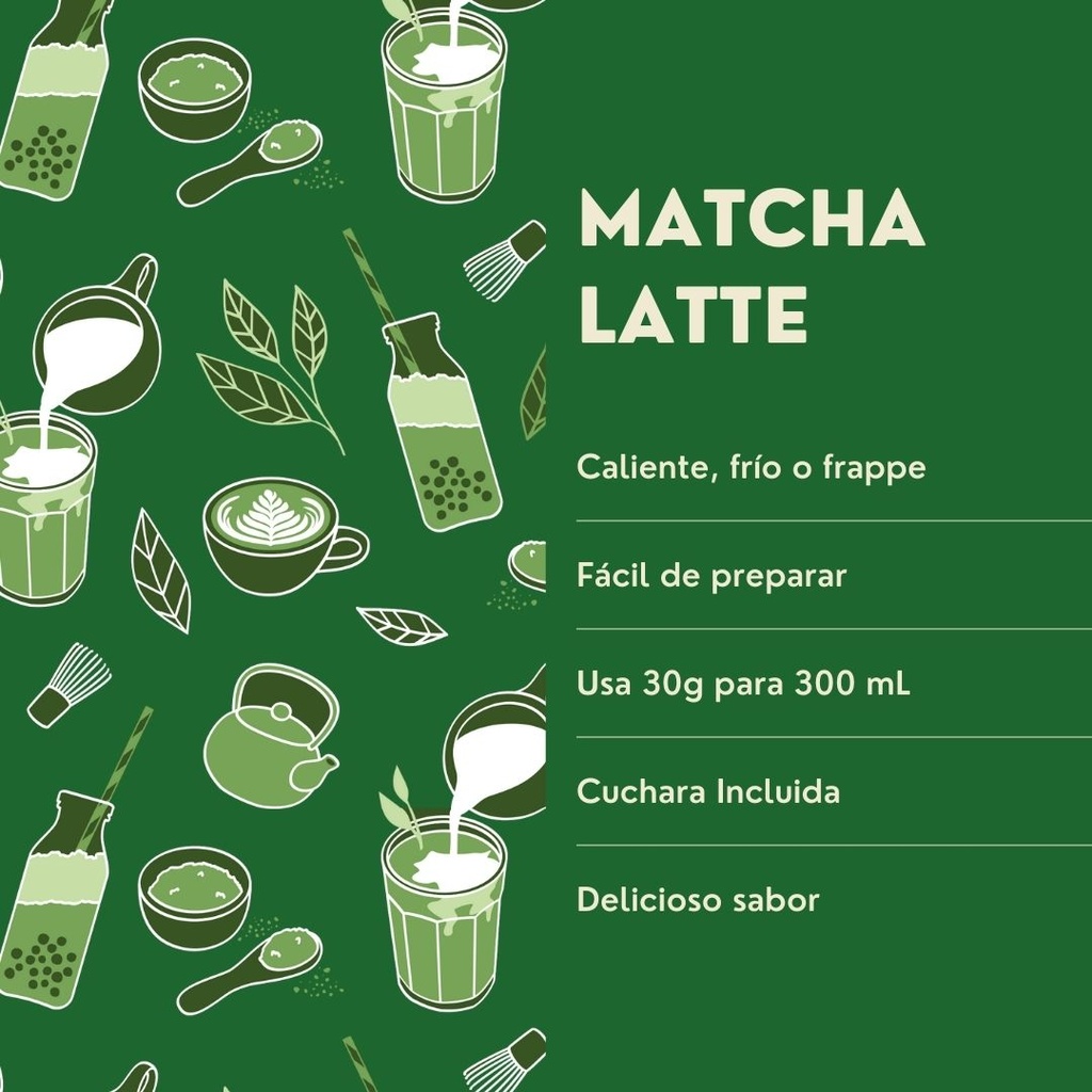 Matcha Latte 600g En Polvo Para Hacer Bebidas O Frappe