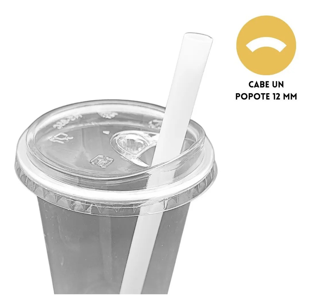 Vasos Curvos Pp 16 Oz 450 Ml Con Tapa Boquilla 500 Pzas