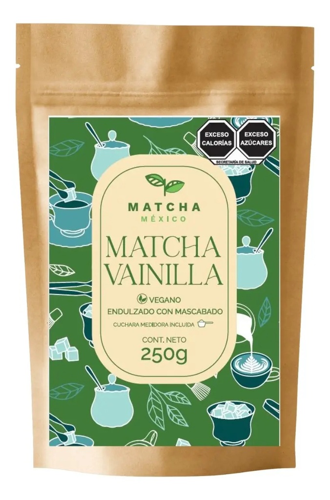 Matcha Con Vainilla 250g Endulzado Con Azúcar Mascabado