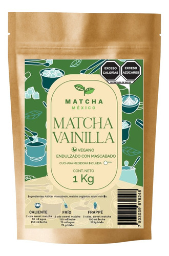 Matcha con Vainilla 🍵 Endulzado Para Lattes y Vegano