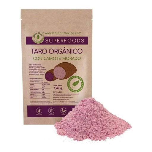 Taro Puro Orgánico Con Camote Morado 100% Natural