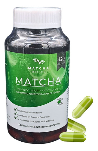 [frasco-cap] Cápsulas De Té Verde Matcha